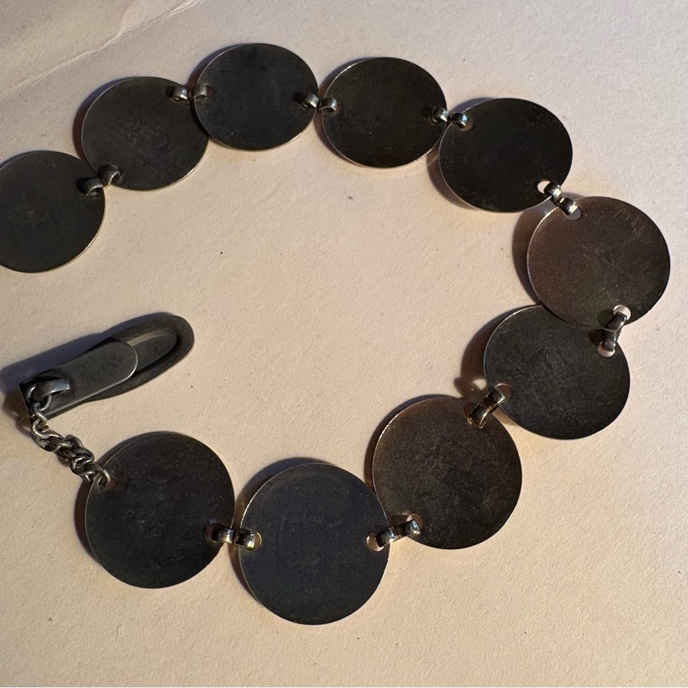 Ten Commandments Silver Disc Bracelet - image 6